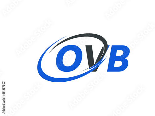 OVB letter creative modern elegant swoosh logo design photo