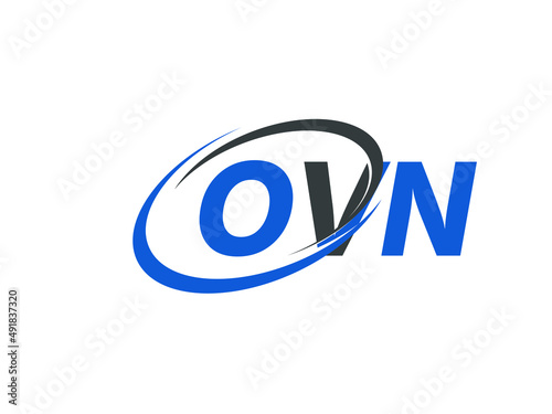 OVN letter creative modern elegant swoosh logo design photo