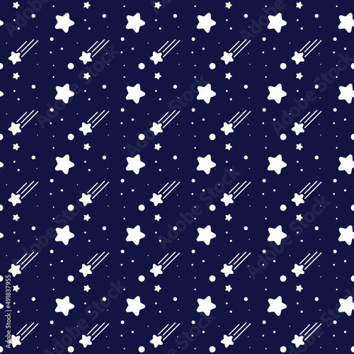 seamless background with stars on dark blue background 