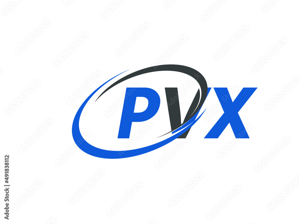PVX letter creative modern elegant swoosh logo design PVX letter creative modern elegant swoosh logo design