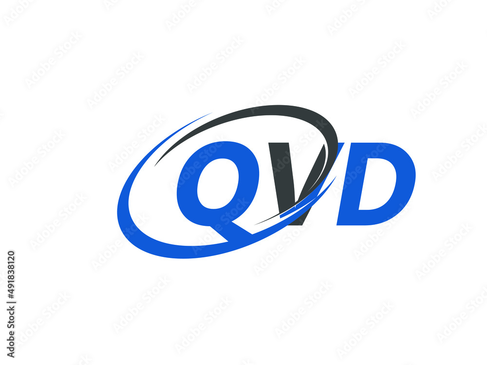QVD letter creative modern elegant swoosh logo design
