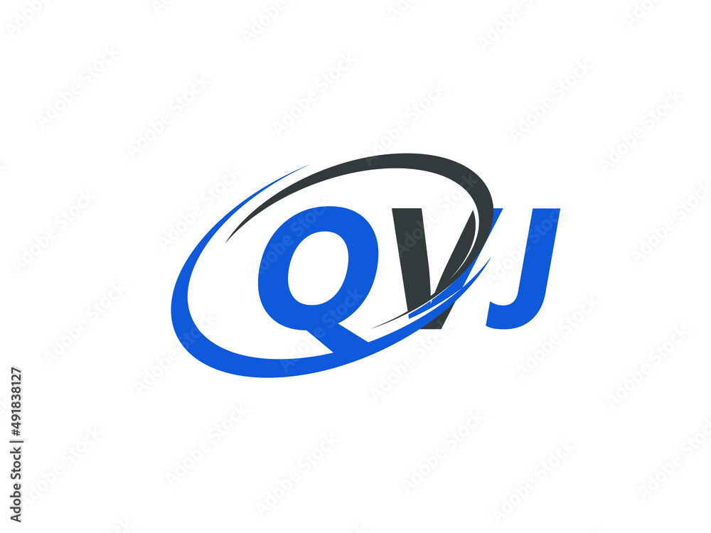 QVJ letter creative modern elegant swoosh logo design QVJ letter creative modern elegant swoosh logo design
