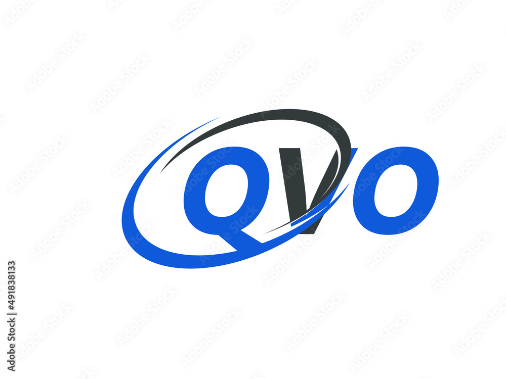 QVO letter creative modern elegant swoosh logo design QVO letter creative modern elegant swoosh logo design