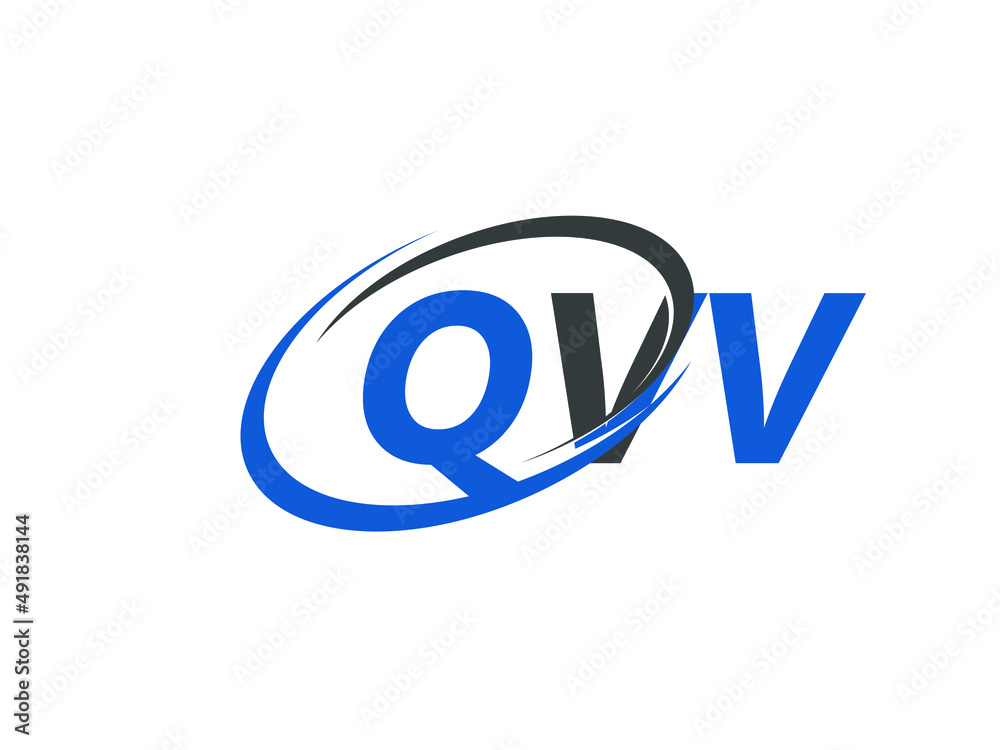 QVV letter creative modern elegant swoosh logo design