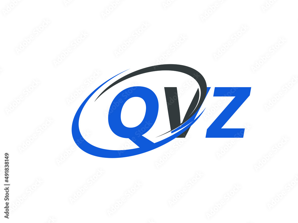 QVZ letter creative modern elegant swoosh logo design