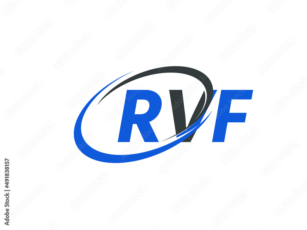 RVF letter creative modern elegant swoosh logo design