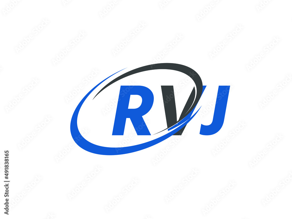 RVJ letter creative modern elegant swoosh logo design RVJ letter creative modern elegant swoosh logo design