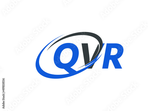 QVR letter creative modern elegant swoosh logo design