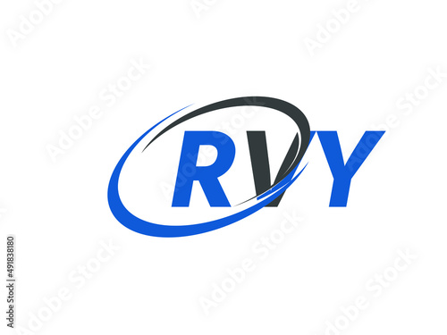 RVY letter creative modern elegant swoosh logo design