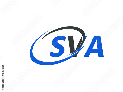 SVA letter creative modern elegant swoosh logo design © Rubel