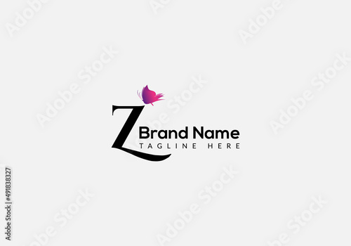 Abstract Z letter modern initial butterfly lettermarks logo design	 photo