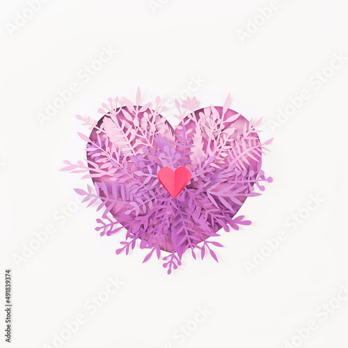 heart made of paper on a white background