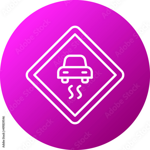 Vector Design Slippery Road Icon Style