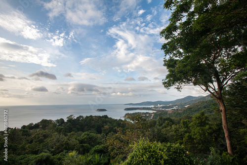 View from above of Andaman Sea in Phuket Province  Southern Thailand