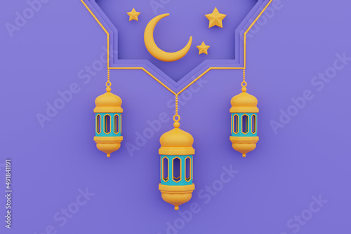 3d ramadan greetings,Islamic holiday, Raya Hari, Eid al Adha, 3d rendering.