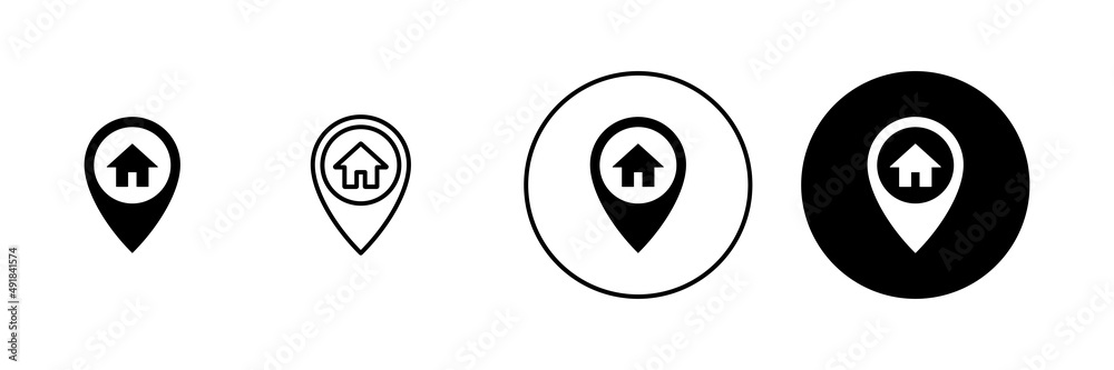Address icons set. home location sign and symbol. pinpoint Address icons set. home location sign and symbol. pinpoint