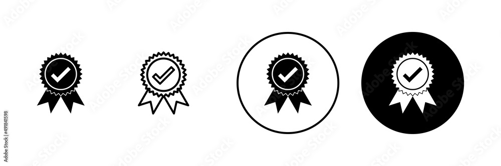 Approved icon set. Certified Medal Icon