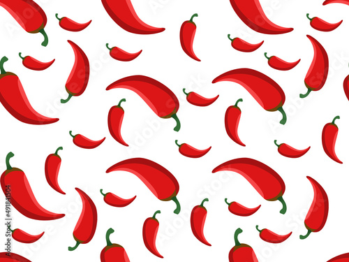 illustration of a seamless patern hot pepper for printing on tablecloths, posters, gift paper, for printing on clothes, dishes, textiles, home goods. 