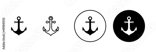Anchor icons set. Anchor sign and symbol. Anchor marine icon.