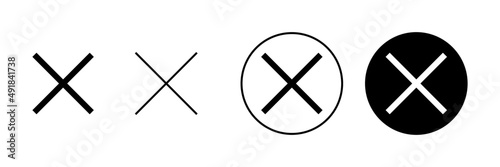 Close icons set. Delete sign and symbol. cross sign