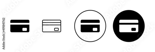 Credit card icons set. Credit card payment sign and symbol