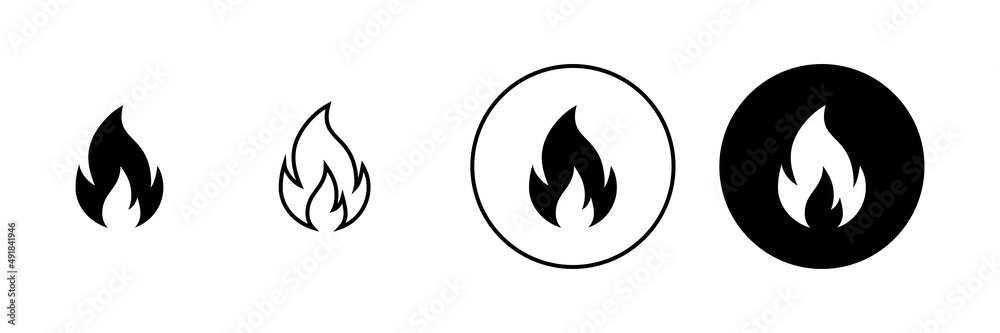 Fire icons set. fire sign and symbol Fire icons set. fire sign and symbol