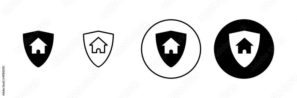 house insurance icons set. house protection sign and symbol house insurance icons set. house protection sign and symbol