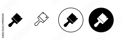 Paint icons set. paint brush sign and symbol. paint roller icon vector