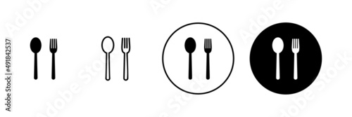 spoon and fork icons set. spoon  fork and knife icon vector. restaurant sign and symbol