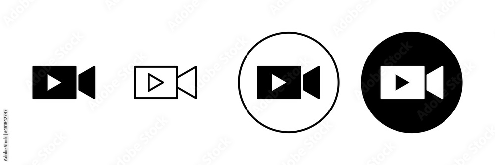 Video icons set. video camera sign and symbol. movie sign. cinema Video icons set. video camera sign and symbol. movie sign. cinema