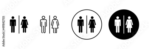 Toilet icons set. Girls and boys restrooms sign and symbol. bathroom sign. wc, lavatory