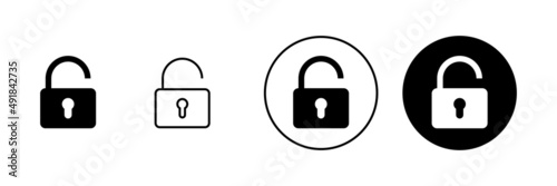 Unlock icons set. Unlock sign and symbol. unlocked padlock icon