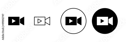 Video icons set. video camera sign and symbol. movie sign. cinema