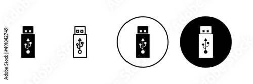 Usb icons set. Flash disk sign and symbol. flash drive sign.