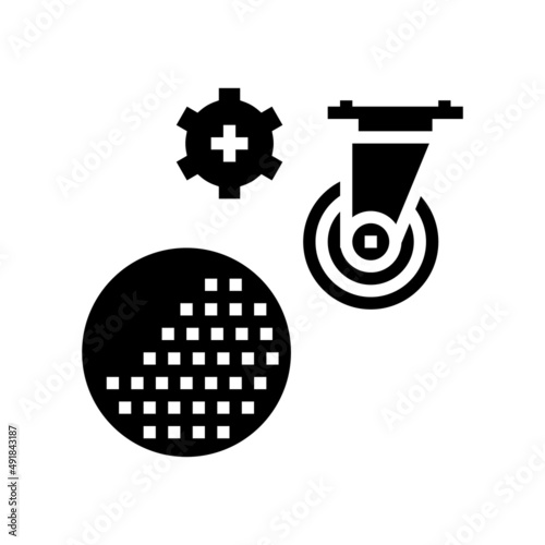 polyurethane elastomer glyph icon vector. polyurethane elastomer sign. isolated contour symbol black illustration