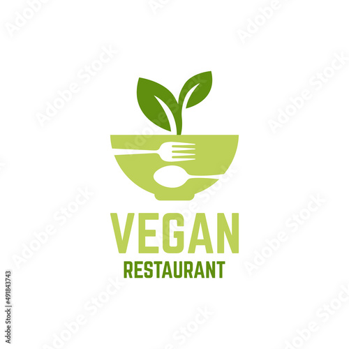 Vegan Restaurant logo vector