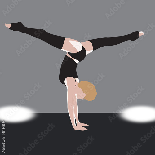 Gymnast girl in flat style.