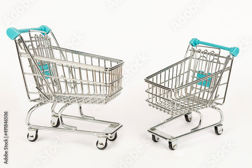 market shopping cart on a white background