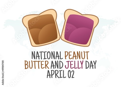 vector graphic of national peanut butter and jelly day good for national peanut butter and jelly day celebration. flat design. flyer design.flat illustration.