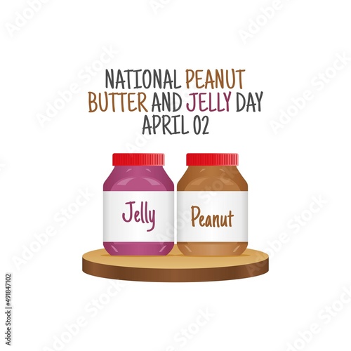 vector graphic of national peanut butter and jelly day good for national peanut butter and jelly day celebration. flat design. flyer design.flat illustration.