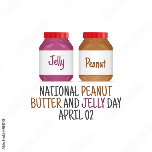 vector graphic of national peanut butter and jelly day good for national peanut butter and jelly day celebration. flat design. flyer design.flat illustration.