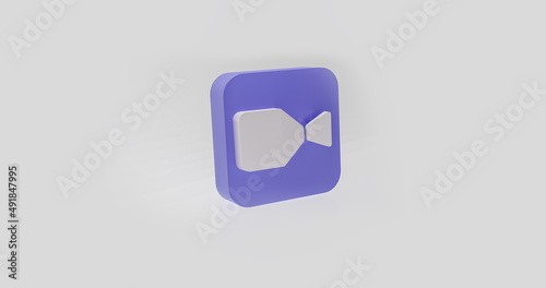Video Call Logo 3D Rendering Illustration