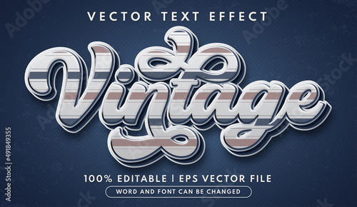 Vintage text, 3d editable text effect style