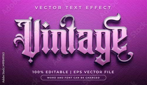 Vintage editable text effect style