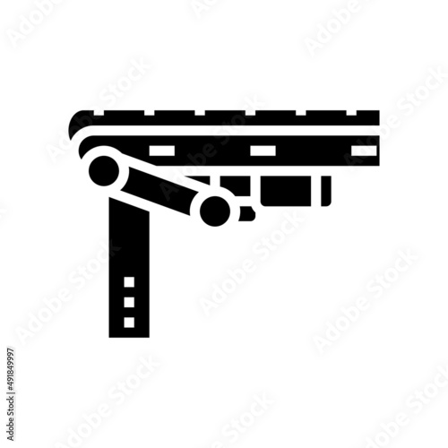 conveyor belt glyph icon vector. conveyor belt sign. isolated contour symbol black illustration