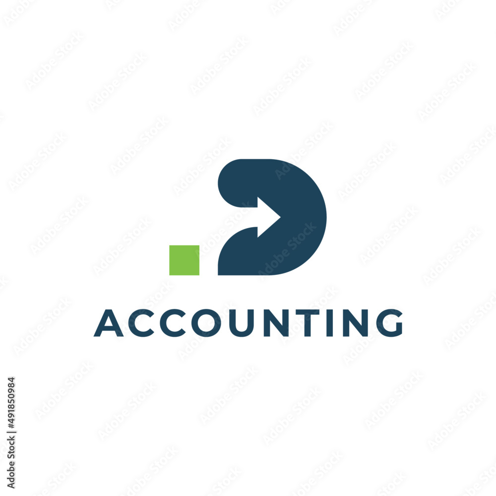 modern letter d business Logo Design with arrow for accounting, financial advisor, and investment. vector art illustration - obrazy, fototapety, plakaty 
