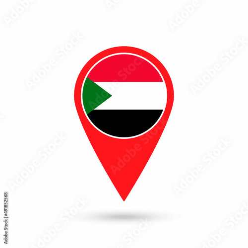 Map pointer with contry Sudan. Sudan flag. Vector illustration. Free Download Map pointer with contry Sudan. Sudan flag. Vector illustration. - GFXLoad