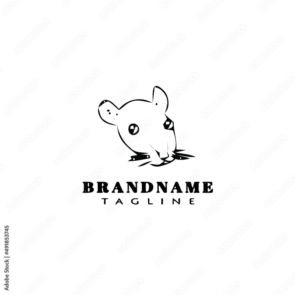 Fototapeta premium gerbil logo cartoon icon design template black isolated vector illustration
