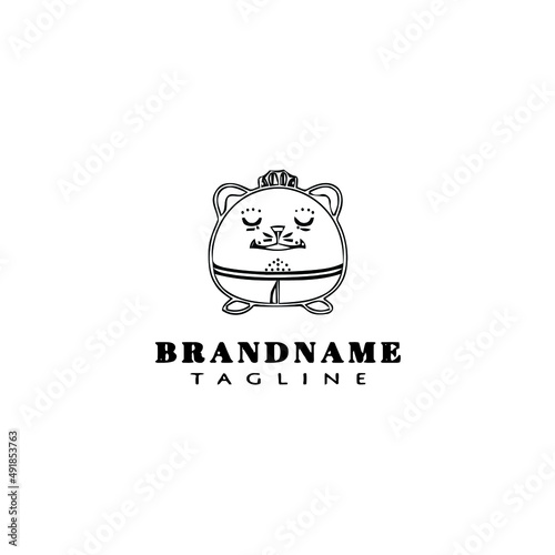 gerbil logo cartoon icon design template black isolated vector illustration