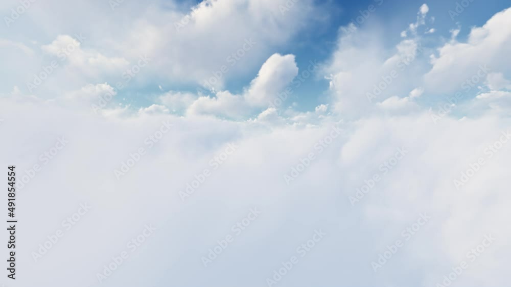 Military drone flying trough clouds